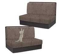 GUYIRT Rv Dinette Cushion Covers Jacquard, Camper Cushion Slipcovers Stretch Fabric, Rv Bench Seat Covers for Dogs Cats Kids (dark coffee,set of 2)