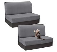 GUYIRT Rv Dinette Cushion Covers Jacquard Camper Cushion Slipcovers Stretch Fabric Rv Booth Seat Cover Replacement with Elastic Band (dark gray,set of 2)