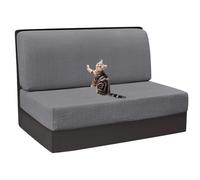 GUYIRT Rv Dinette Cushion Covers Jacquard Camper Cushion Slipcovers Stretch Fabric Rv Booth Seat Cover Replacement with Elastic Band (dark gray,set of 1)