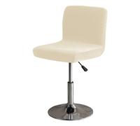 GUYIRT Soft Stretch Bar Stool Covers with Back, Velvet Slipcovers for Bar Stools Dustproof Protector for Short Back Pub Chairs-Beige 1-Set of 2