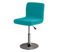 GUYIRT Soft Stretch Bar Stool Covers with Back, Velvet Slipcovers for Bar Stools Dustproof Protector for Short Back Pub Chairs-blue 1-Set of 2