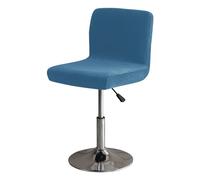 GUYIRT Soft Stretch Bar Stool Covers with Back, Velvet Slipcovers for Bar Stools Dustproof Protector for Short Back Pub Chairs-blue-Set of 2
