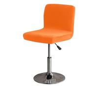 GUYIRT Soft Stretch Bar Stool Covers with Back, Velvet Slipcovers for Bar Stools Dustproof Protector for Short Back Pub Chairs-orange color-Set of 4
