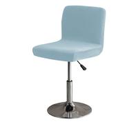 GUYIRT Soft Stretch Bar Stool Covers with Back, Velvet Slipcovers for Bar Stools Dustproof Protector for Short Back Pub Chairs-light blue-Set of 4
