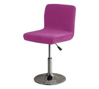 GUYIRT Soft Stretch Bar Stool Covers with Back, Velvet Slipcovers for Bar Stools Dustproof Protector for Short Back Pub Chairs-Purple-Set of 4