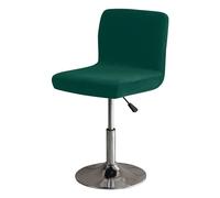 GUYIRT Soft Stretch Bar Stool Covers with Back, Velvet Slipcovers for Bar Stools Dustproof Protector for Short Back Pub Chairs-dark green-Set of 4