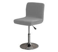 GUYIRT Soft Stretch Bar Stool Covers with Back, Velvet Slipcovers for Bar Stools Dustproof Protector for Short Back Pub Chairs-light gray 1-Set of 2