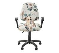 GUYIRT Split Office Chair Covers 2 Piece, Computer Chair Cover Cat Scratch Proof, Printed Stretch Chair Slipcovers, for Home, Office (8)