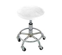 GUYIRT Stool Cover Round, Round Bar Stool Cover, 2 Pieces Velvet Stool Seat Covers, Feature Stretchy Thick Bouncy Fabric Washable-White-Set of 2