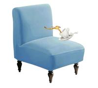 GUYIRT Stretch Armless Chair Covers Waterproof, Cover for Accent Chair Without Arms, Slipper Chair Covers, for Living Room, Hotel (blue,set of 1)