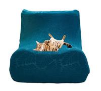 GUYIRT Stretch Lazy Floor Sofa Cover, Fireside Floor Chair Cover, Single Sofa Chair Seat Cover, Armless Couch Covers for Dogs, Cats, Kids (blue 1,1 seater)