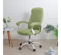 GUYIRT Stretchable Rotating Chair Slipcover, Modern Simplism Style Office Chair Cover Anti-dust High Back Executive Office Chair Slipcover with Armrest Covers-light green-Large