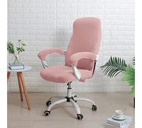 GUYIRT Stretchable Rotating Chair Slipcover, Modern Simplism Style Office Chair Cover Anti-dust High Back Executive Office Chair Slipcover with Armrest Covers-light pink-Large