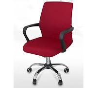 GUYIRT Universal Office Chair Cover Stretch Computer Chair Slipcover with Durable Zipper Rotating Chair Slipcovers Home Bar Wedding Party Decor -red-Small
