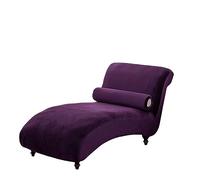GUYIRT Velvet Chaise Lounge Slipcover, Stretch Universal Lounge Chair Sofa Cover Furniture Protector for Indoor Bedroom-Purple