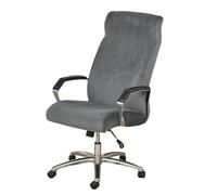 GUYIRT Velvet Office Chair Cover, Universal Boss Chair Slipcovers Non Slip Washable Computer Chair Cover for Armrest Chair-dark gray-Medium
