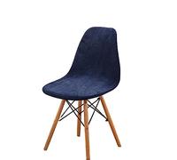GUYIRT Velvet Shell Chair Covers, Shell Dining Chair Slipcovers Mid Century Modern Style Shell Chair Protector Cover for Kitchen Hotel-navy blue-Set of 6