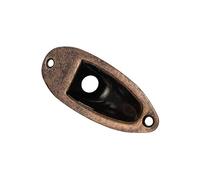 Guyker 1 Piece Oval Curved Metal Jack Plate Jackplate for Electric Guitar Bass, Bronze