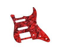 Guyker 11 Hole Guitar Pickguard, Resin Strat ST Style S/S/H Pick Guard Scratch Back Plate Cover for Electric Guitar Replacement Part, PG004 Red