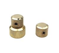 Guyker 1Pcs Concentric Stacked Knobs and 1Pcs 6mm Potentiometer Control Knobs Set - Knurled Volume Tuning Audio Knob Replacement for Guitar or Precision Bass - CNC Machined(Golden)