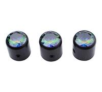 Guyker 3Pcs Ebony Potentiometer Control Knobs Dia. 6mm (0.24") Shaft Pots - Rotary Volume Tone Knob Replacement Part for Electric Guitar or Precision Bass - CNC Machined, WK004