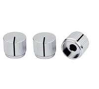 Guyker 3Pcs Guitar Aluminum Flat Top Control Knobs Dia. 6mm(0.24") Shaft Pots - Dome Tuning Potentiometer Knob Replacement Part for Electric Guitar or Precision Bass, chrome