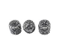 Guyker 3Pcs Guitar Bass Knobs with 6mm Dia. Shaft Pots - Cavel Five Pointed Star Surface Skull Retro Style Tone Volume Control Potentiometer Knob for Electric Guitar Bass (CKB008, Antique Silver)