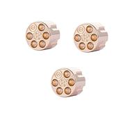 Guyker 3Pcs Guitar Potentiometer Control Knobs for 6mm(0.24”) Dia. Shaft Pots - Knurled Volume and Audio Switch Knob Replacement for Electric Guitar or Precision Bass - Brass, CNC Machined (Golden)