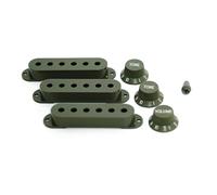 Guyker 3Pcs Plastic Guitars Single Coil Pickup Covers (52mm Pole Spacing) & 1 Volume 2 Tone 1V2T Switch Knobs & Switch Tip Cap Pickup Mounting Ring Set for Electric Guitar Bass (PS030-22)