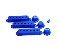 Guyker 3Pcs Plastic Guitars Single Coil Pickup Covers (52mm Pole Spacing) & 1 Volume 2 Tone 1V2T Switch Knobs & Switch Tip Cap Pickup Mounting Ring Set for Electric Guitar Bass (PS030-13)