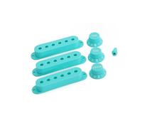 Guyker 3Pcs Plastic Guitars Single Coil Pickup Covers (52mm Pole Spacing) & 1 Volume 2 Tone 1V2T Switch Knobs & Switch Tip Cap Pickup Mounting Ring Set for Electric Guitar Bass (PS030-2)