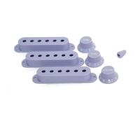 Guyker 3Pcs Plastic Guitars Single Coil Pickup Covers (52mm Pole Spacing) & 1 Volume 2 Tone 1V2T Switch Knobs & Switch Tip Cap Pickup Mounting Ring Set for Electric Guitar Bass (PS030-18)