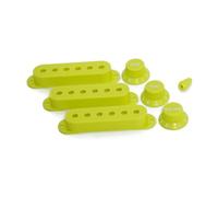 Guyker 3Pcs Plastic Guitars Single Coil Pickup Covers (52mm Pole Spacing) & 1 Volume 2 Tone 1V2T Switch Knobs & Switch Tip Cap Pickup Mounting Ring Set for Electric Guitar Bass (PS030-26)