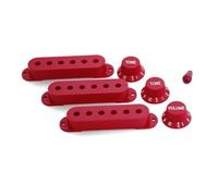 Guyker 3Pcs Plastic Guitars Single Coil Pickup Covers (52mm Pole Spacing) & 1 Volume 2 Tone 1V2T Switch Knobs & Switch Tip Cap Pickup Mounting Ring Set for Electric Guitar Bass (PS030-30)