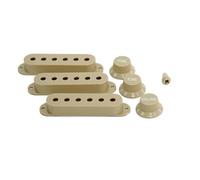 Guyker 3Pcs Plastic Guitars Single Coil Pickup Covers (52mm Pole Spacing) & 1 Volume 2 Tone 1V2T Switch Knobs & Switch Tip Cap Pickup Mounting Ring Set for Electric Guitar Bass (PS030-20)