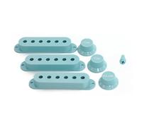 Guyker 3Pcs Plastic Guitars Single Coil Pickup Covers (52mm Pole Spacing) & 1 Volume 2 Tone 1V2T Switch Knobs & Switch Tip Cap Pickup Mounting Ring Set for Electric Guitar Bass (PS030-21)
