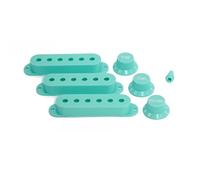 Guyker 3Pcs Plastic Guitars Single Coil Pickup Covers (52mm Pole Spacing) & 1 Volume 2 Tone 1V2T Switch Knobs & Switch Tip Cap Pickup Mounting Ring Set for Electric Guitar Bass (PS030-17)