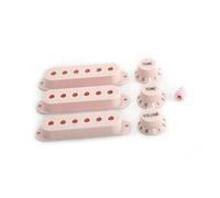 Guyker 3Pcs Plastic Guitars Single Coil Pickup Covers (52mm Pole Spacing) & 1 Volume 2 Tone 1V2T Switch Knobs & Switch Tip Cap Pickup Mounting Ring Set for Electric Guitar Bass (PS030-5)