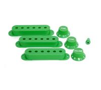 Guyker 3Pcs Plastic Guitars Single Coil Pickup Covers (52mm Pole Spacing) & 1 Volume 2 Tone 1V2T Switch Knobs & Switch Tip Cap Pickup Mounting Ring Set for Electric Guitar Bass (PS030-27)
