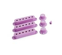 Guyker 3Pcs Plastic Guitars Single Coil Pickup Covers (52mm Pole Spacing) & 1 Volume 2 Tone 1V2T Switch Knobs & Switch Tip Cap Pickup Mounting Ring Set for Electric Guitar Bass (PS030-3)