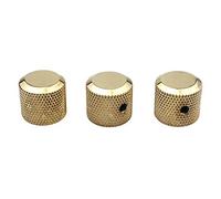 Guyker 3Pcs Potentiometer Control Knobs with 6mm(0.24”) Dia. Shaft Pot - High Grade Knurled Volume Tuning Audio Knob Replacement for Electric Guitar or Precision Bass - CNC Machined(Golden)