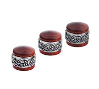 Guyker 3Pcs Red Sandalwood Potentiometer Control Knobs Dia. 6mm (0.24") Shaft Pots - Long Grass Flower Around Dome Speed Tone Volume Knob Guitar Bass - Antique Silver