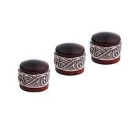 Guyker 3Pcs Red Sandalwood Potentiometer Control Knobs Dia. 6mm (0.24") Shaft Pots - Long Grass Flower Around Dome Speed Tone Volume Knob Guitar Bass - Antique Gold