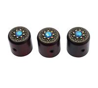 Guyker 3Pcs Red Sandalwood Potentiometer Control Knobs Dia. 6mm (0.24") Shaft Pots - Rotary Volume Tone Knob Replacement Part for Electric Guitar or Precision Bass - CNC Machined, WK002