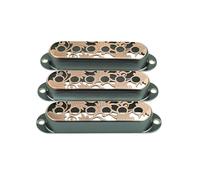 Guyker 3Pcs Single Coil Guitar Pickup Covers (52mm Pole Spacing), Copper Hollow Out Style Pickup Mounting Ring Set Guitar Accessories Replacement Part (PS006, Bronze)