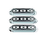 Guyker 3Pcs Single Coil Guitar Pickup Covers (52mm Pole Spacing), Copper Pickup Mounting Ring Set Guitar Accessories Replacement Part (PS008, Chrome)