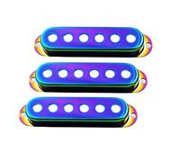 Guyker 3Pcs Single Coil Guitar Pickup Covers (52mm Pole Spacing), Copper Pickup Mounting Ring Set Guitar Accessories Replacement Part, (PS001, Chameleon Rainbow)