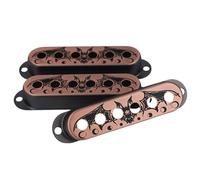 Guyker 3Pcs Single Coil Guitar Pickup Covers (52mm Pole Spacing), Copper Pickup Mounting Ring Set Guitar Accessories Replacement Part, (PS002, Bronze)