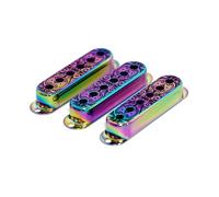 Guyker 3Pcs Single Coil Guitar Pickup Covers (52mm Pole Spacing), Copper Pickup Mounting Ring Set Guitar Accessories Replacement Part Window Flower Surface, (PS004, Chameleon Rainbow)