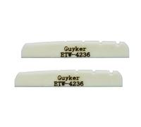 Guyker 42mm Guitar Bone Nut - White Pre-Slotted Bone Nuts for 6 String ST Strat Style Electric Guitar Replacement Parts Accessories 42mm*3.5mm*6mm (2 Pieces), ETW-4236